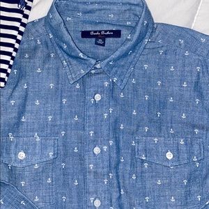 Brooks Brother chambray button down with anchors